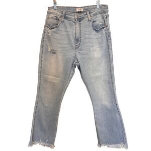 Artemis Vintage Denim Jeans Light Distressed Cropped Flare 13 Y2K 90s Frayed Mom